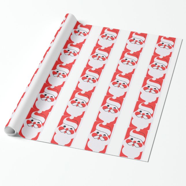 Papier Cadeau Retro Jolly Santa Claus (Déroulé)
