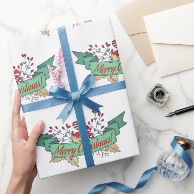 Papier Cadeau Retro Joyeux Noël / Fêtes 2022 (Cadeaux)