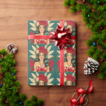 Papier Cadeau Retro les années 50 Tropical Christmas Pin-Up Girl<br><div class="desc">Une collection de beautés de Noël tropicales</div>