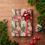 Papier Cadeau Retro les années 50 Tropical Christmas Princesse<br><div class="desc">Une collection de beautés de Noël tropicales</div>