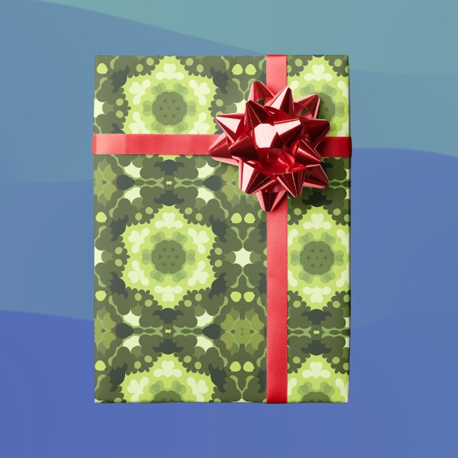 Papier Cadeau Retro Mandala Green (Créateur téléchargé)