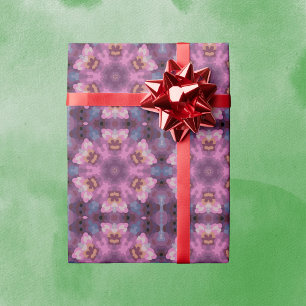 Papier Cadeau Rétro Mandala violet rose et orange