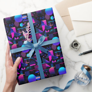 Papier Cadeau Rétro Memphis géométrique des années 80 90