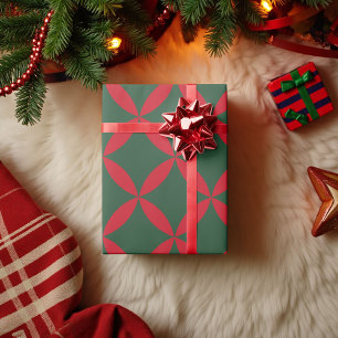 Papier Cadeau Retro Mid-Century Moderne Vacances Géométrique Flo