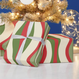 Papier Cadeau Retro Mod Christmas Hourglass Motif Abstrait