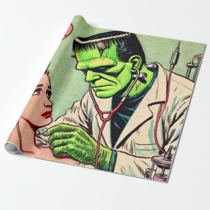 Papier Cadeau Retro Monster Love Comics