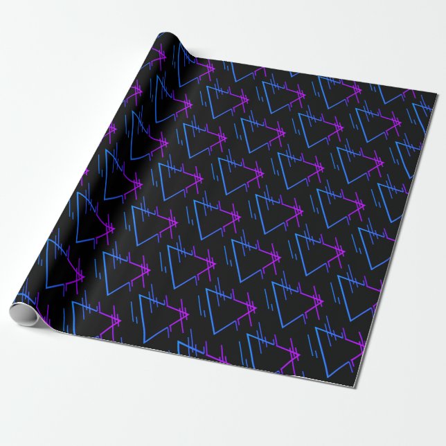 Papier Cadeau Retro Neon Motif géométrique 3 (Déroulé)