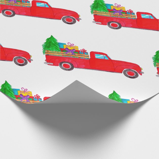 Papier Cadeau Retro Pickup avec cadeaux de Noël (Coin)