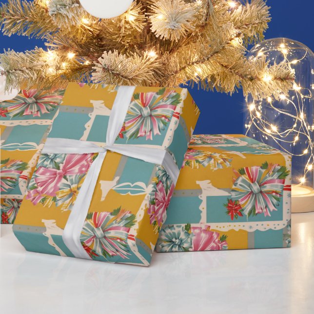 Papier Cadeau Retro Ribbon Christmas Gift Wrap (Vacances)