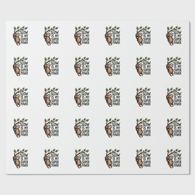 Papier Cadeau Retro Sloth Quote Shirt Funny Slow Life Vintage Te (Plat)