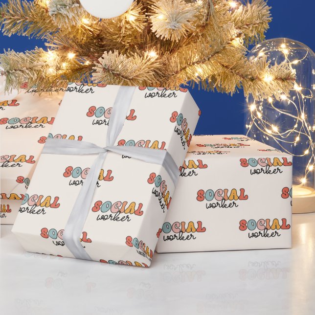 Papier Cadeau Rétro Social Worker (Vacances)