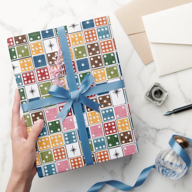 Papier Cadeau Retro Starburst Dominoes (Cadeaux)