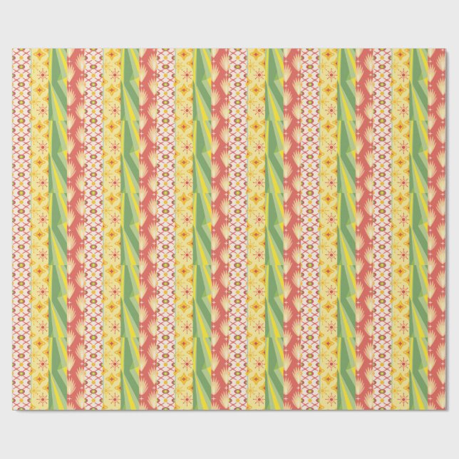 Papier Cadeau Retro Sunshine Patterns – Bold Colorful  (Plat)
