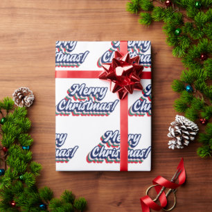 Papier Cadeau Retro Super Joyeux Noël Typographie 60s les années