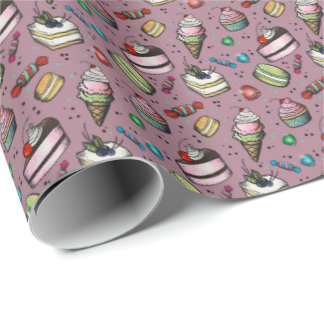Papier Cadeau Retro Sweets- Pink