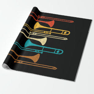Papier Cadeau Retro Trombone - Jazz