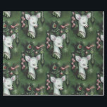 Papier Cadeau Retro Vintage Christmas Deer Kitsch papier à envel<br><div class="desc">L'esthétique générale de ce papier d'emballage est délicieusement kitsch, capturant l'essence d'un Noël vintage avec une touche moderne et ludique. La combinaison de vert foncé, de cerf blanc et de roses crée une composition unique et visuellement frappante qui se démarque sous le sapin de Noël. C'est un choix parfait pour...</div>