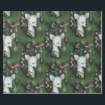 Papier Cadeau Retro Vintage Christmas Deer Kitsch papier à envel<br><div class="desc">L'esthétique générale de ce papier d'emballage est délicieusement kitsch, capturant l'essence d'un Noël vintage avec une touche moderne et ludique. La combinaison de vert foncé, de cerf blanc et de roses crée une composition unique et visuellement frappante qui se démarque sous le sapin de Noël. C'est un choix parfait pour...</div>