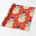 Papier Cadeau Retro Vintage Christmas Snowman Motif Party<br><div class="desc">Papier Retro Vintage Noël Snowman Motif Party Enveloppement</div>