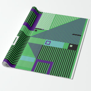 Papier Cadeau Retro vintage memphis style mode motif. Illus