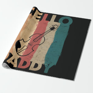 Papier Cadeau Retro Vintage Papa Violoncelle Violoncelliste Papa