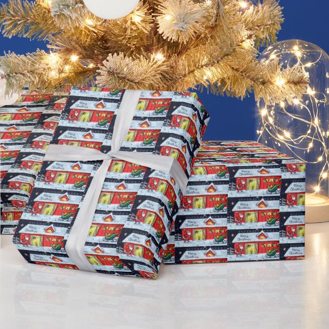 Papier Cadeau Retro vintage Père Noël (Vacances)