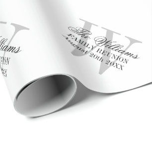 Papier Cadeau Réunion de famille élégante de monogramme