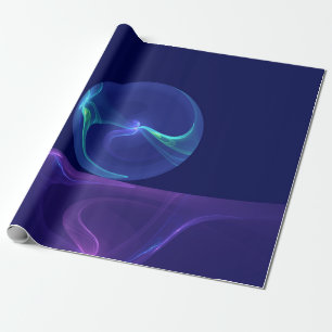Papier Cadeau Rêve Abstrait Violet Bleu Lumineux Art Fractal