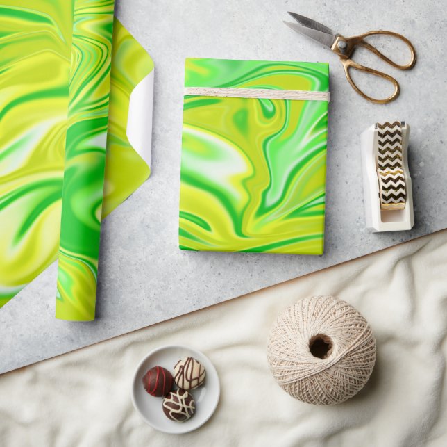 Papier Cadeau "Rêve minty : Les perles douces du marbre vert" (Artisanat)