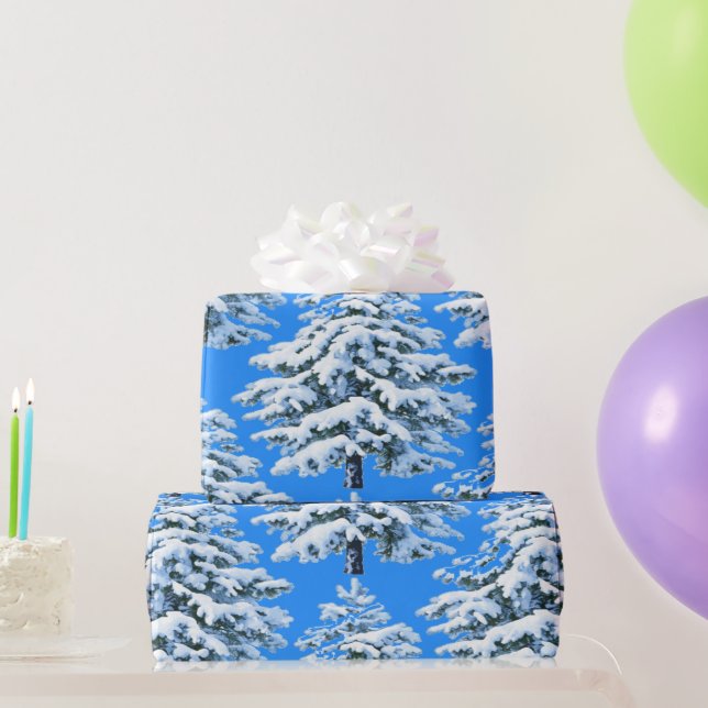 Papier Cadeau Rêves d'Arbre Glacé Forêt enneigée (Cadeaux de fête)