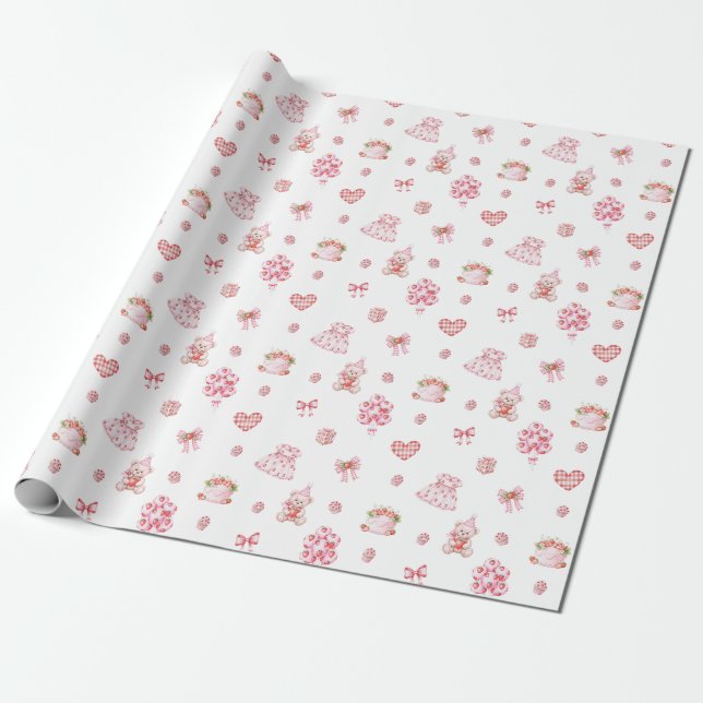 Papier Cadeau Rêves de fraises ! (Déroulé)