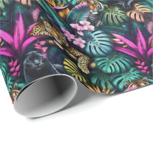 Papier Cadeau Rêves de grand félin motif de surface transparente