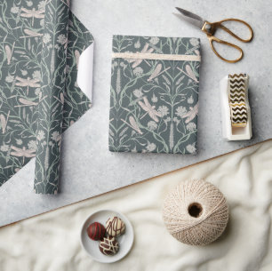 Papier Cadeau Rêves de libellule et vintage de bleuet