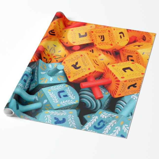 Papier Cadeau Rêves orange et bleu (Déroulé)