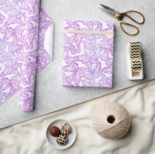 Papier Cadeau Rêves papillons (Lavande)