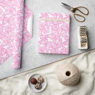 Papier Cadeau Rêves papillons (rose)