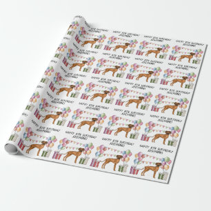 Papier Cadeau Rhodesian Ridgeback Colorful Pastel Joyeux Anniver