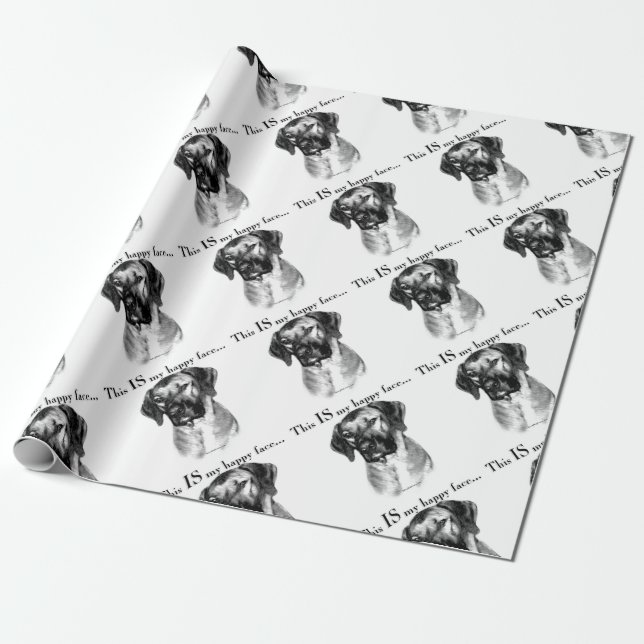 Papier Cadeau Rhodesian Ridgeback Happy Face (Déroulé)