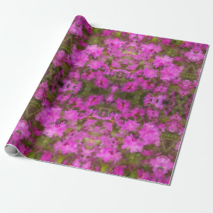 Papier Cadeau Rhododendrons violets pour enveloppes cadeaux