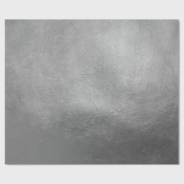 Papier Cadeau Riche Élégant Luxueux Noël Argent Faux Foil (Plat)