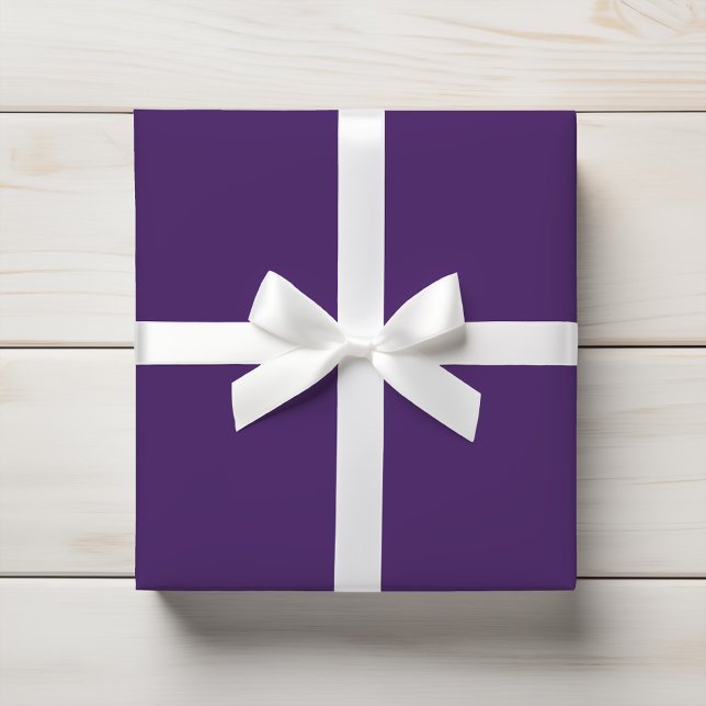 Papier Cadeau Riche prune violet foncé couleur solide (Créateur téléchargé)