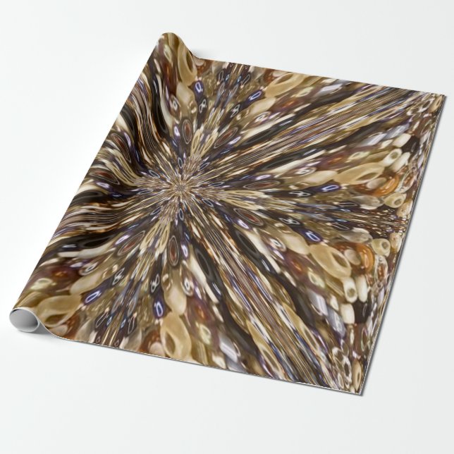 Papier Cadeau Richesse Des Perles De Semence Motif Abstrait (Déroulé)