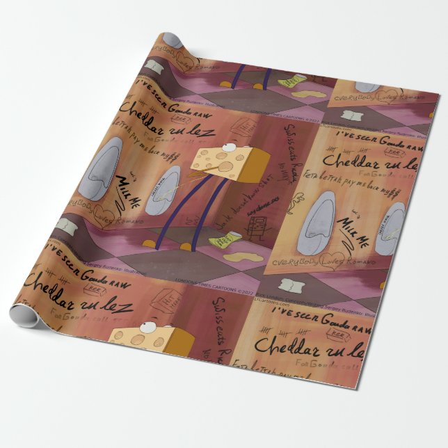 Papier Cadeau Rick London Funny Cheese Bathroom Comic (Déroulé)