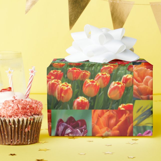 Papier Cadeau rien que des tulipes (Fête d'anniversaire)