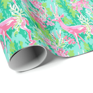 Papier Cadeau Rinder d'aquarelle de Noël de Palm Beach