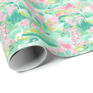 Papier Cadeau Rinder d'aquarelle de Noël de Palm Beach