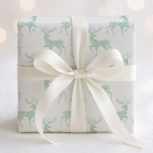 Papier Cadeau Rinder d'aquarelle verte à la menthe subtile