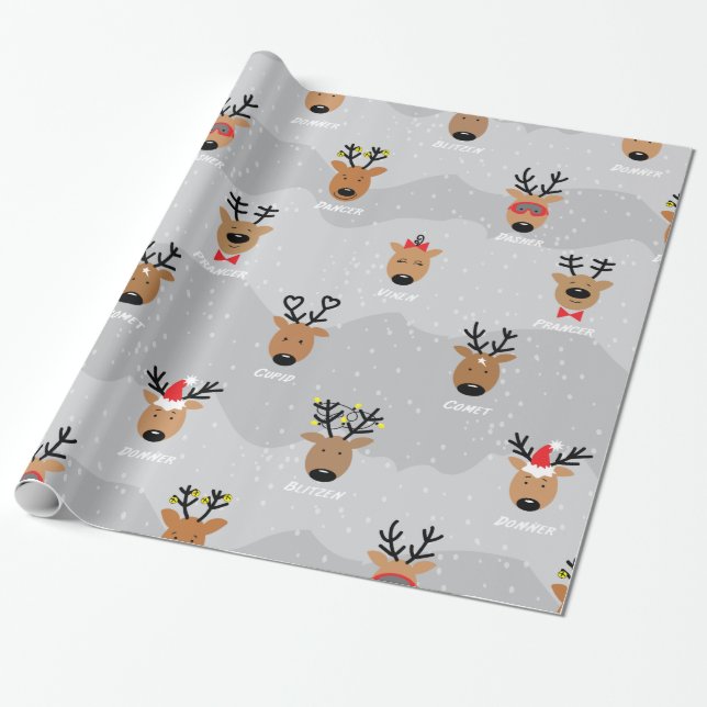 Papier Cadeau Rinder de Père Noël (Déroulé)