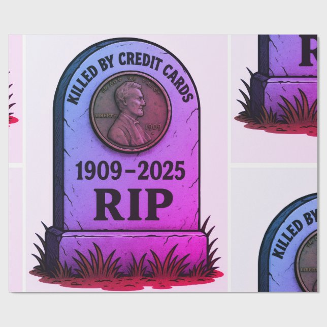Papier Cadeau   RIP Lincoln Penny – modèle de tombeau inflationn (Plat)