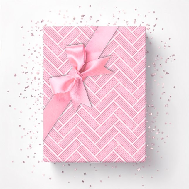 Papier Cadeau Ripple Herringbone en rose (Créateur téléchargé)